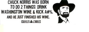 chuck norris, wine, bumper sticker